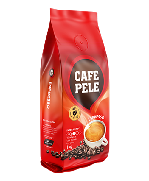 Pacote de Café Pelé Grãos Espresso 1kg