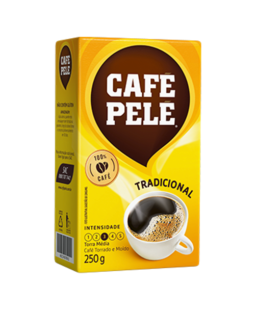Pacote de Café Pelé Torrado e moído Tradicional Vácuo 250g