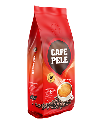 Pacote de Café Pelé Grãos Espresso 1kg