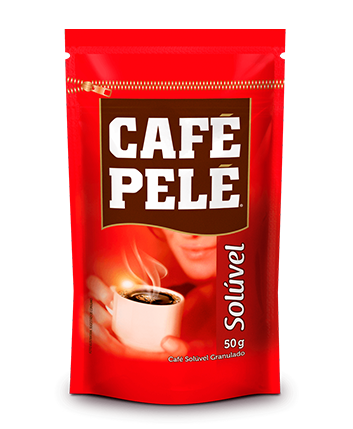 Pacote de Café Pelé Solúvel Granulado Sachê 50g
