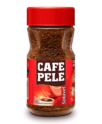 Pacote de Café Pelé Solúvel Granulado Vidro 100g