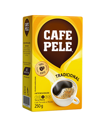 Pacote de Café Pelé Torrado e moído Tradicional Vácuo 250g