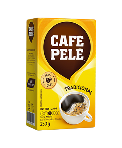 Pacote de Café Pelé Torrado e moído Tradicional Vácuo 250g