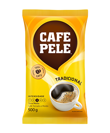 Pacote de Café Pelé Torrado e moído Tradicional Almofada 500g
