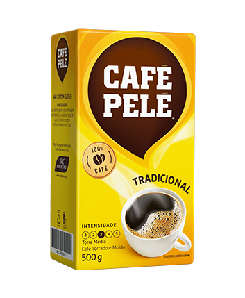 Pacote de Café Pelé Torrado e moído Tradicional Vácuo 500g
